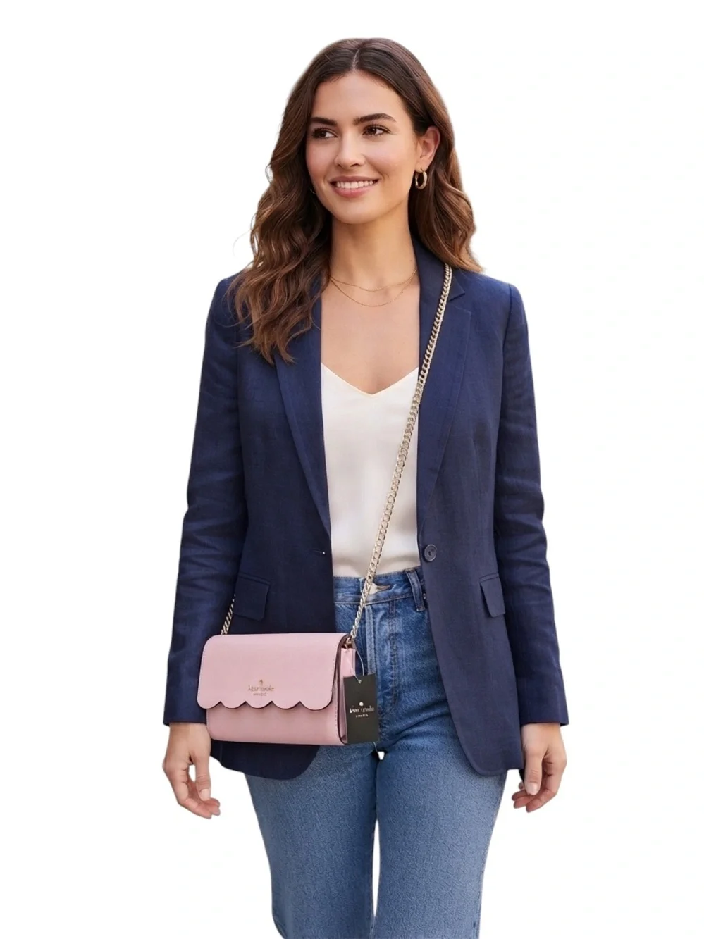 Kate Spade Gemma Leather Wallet on a Chain Shoulder Bag In Pink